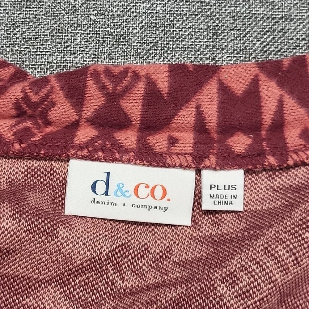 Denim Co Womens Dressy Printed Jacquard Open Front Poncho Cardigan One Size Plus